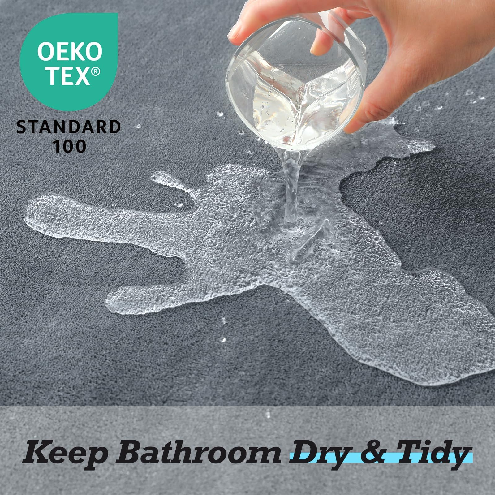 HUXMEYSON Bathroom Rugs Sets 3 Piece, Non-Slip & Quick Dry Bath Mat Set, Ultra Soft Velvet Bath
