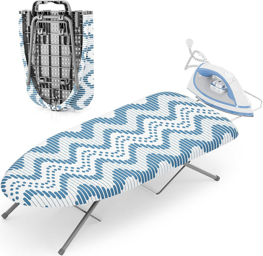 KINGBOARD Tabletop Ironing Board, Small Ironing Boards with Iron Rest, Folding Iron Board, Extra