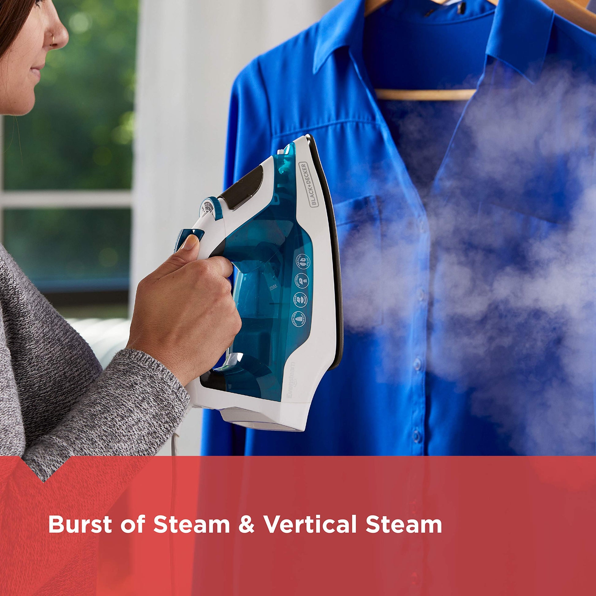 BLACK+DECKER Easy Steam Iron for Clothes with SmartSteam Technology