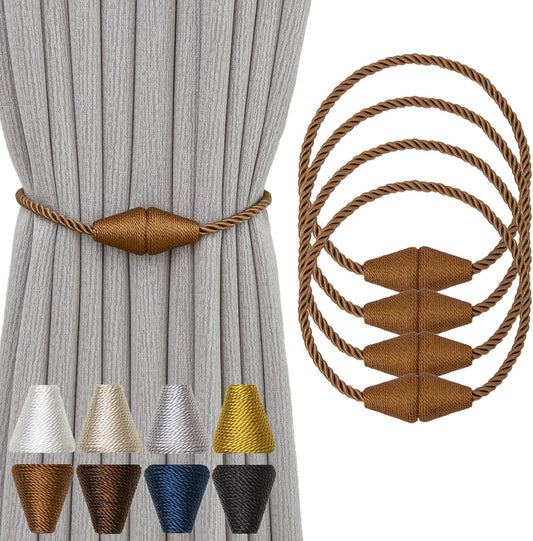 Magnetic Curtain Tiebacks 4 Pack Outdoor Rope Curtain Tie Backs Decorative Window Treatment