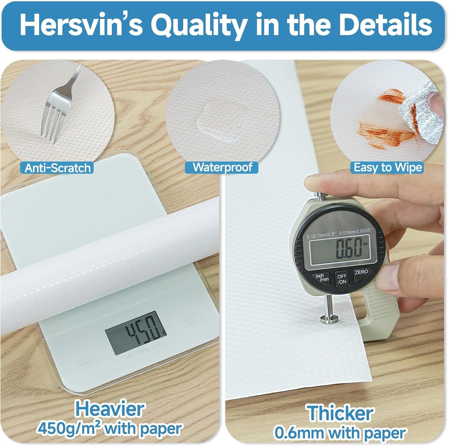 Shelf Liners 14 in x 20 ft Self-Adhesive EVA Drawer Mats, Cupboard Protector, Kitchen Cabinet Lining Fridge Liner (Clear Flat Dot, 35.6x610cm)