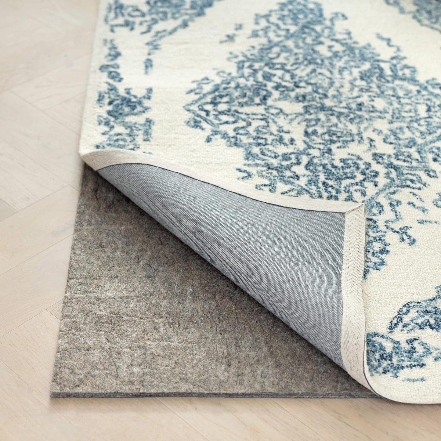 RUGPADUSA - Dual Surface - 6'10" x 8'10" - 3/8" Thick - Felt + Rubber - Enhanced Non-Slip Rug Pad - Adds Comfort and Protection - for Hard Surface Floors