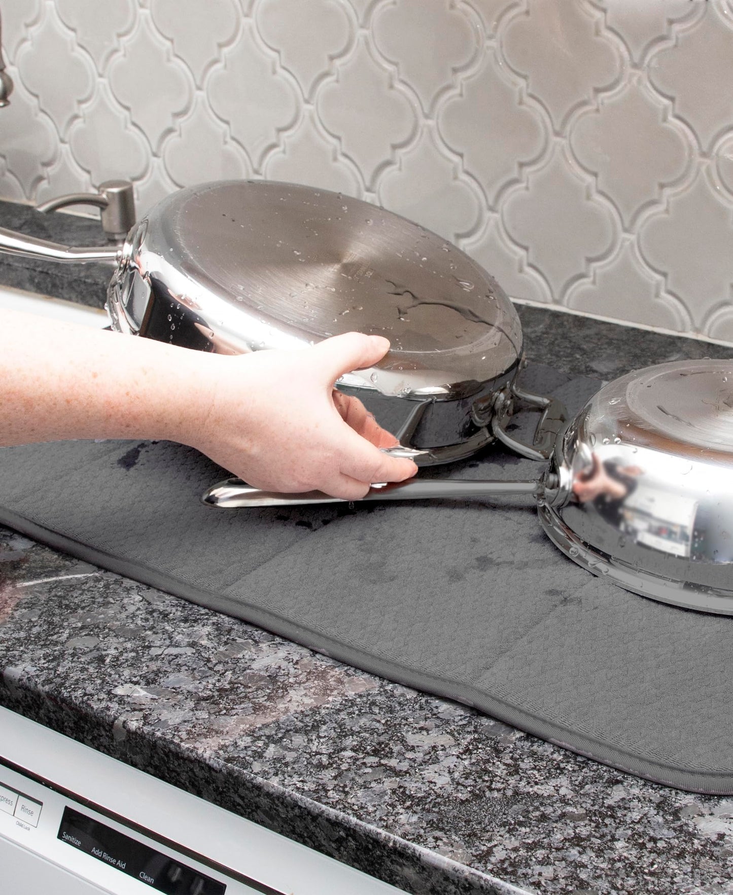 All-Clad Premium Reversible Dish Drying Mat for Kitchen: 16" x 28" Ultra-Absorbent, Long-Lasting
