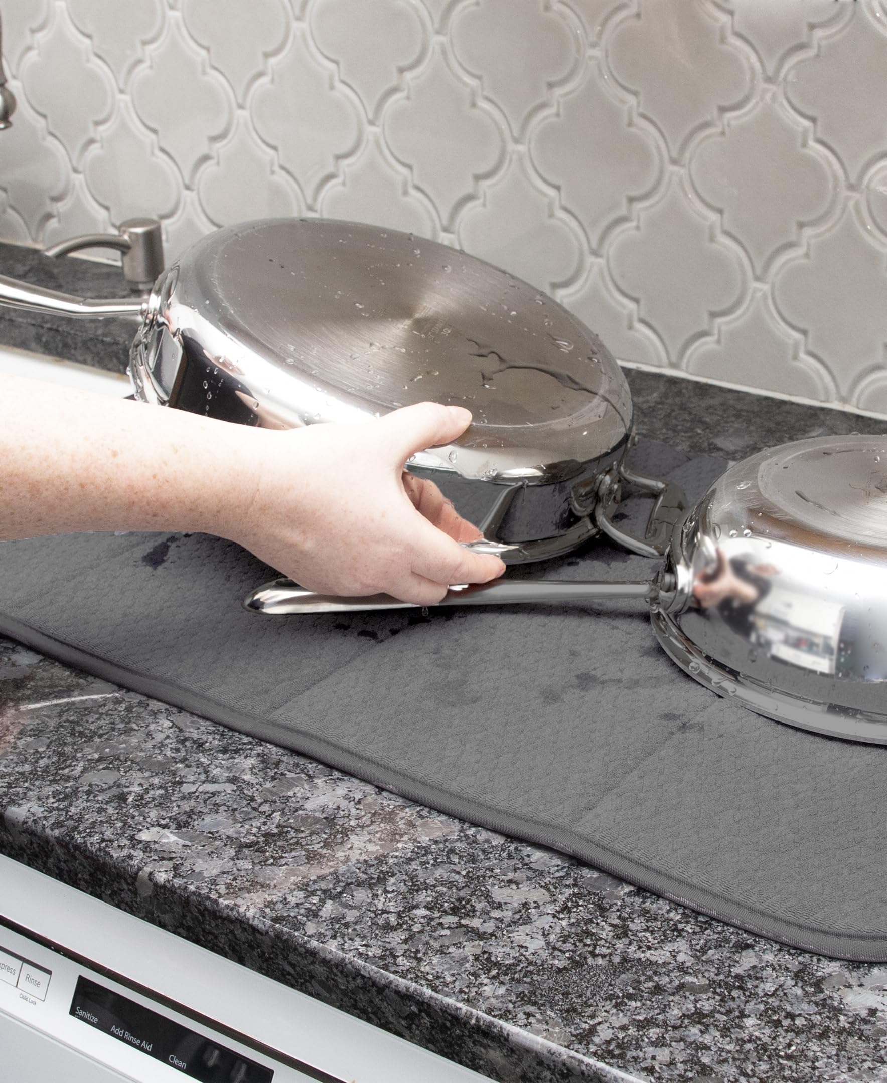All-Clad Premium Reversible Dish Drying Mat for Kitchen: 16" x 28" Ultra-Absorbent, Long-Lasting