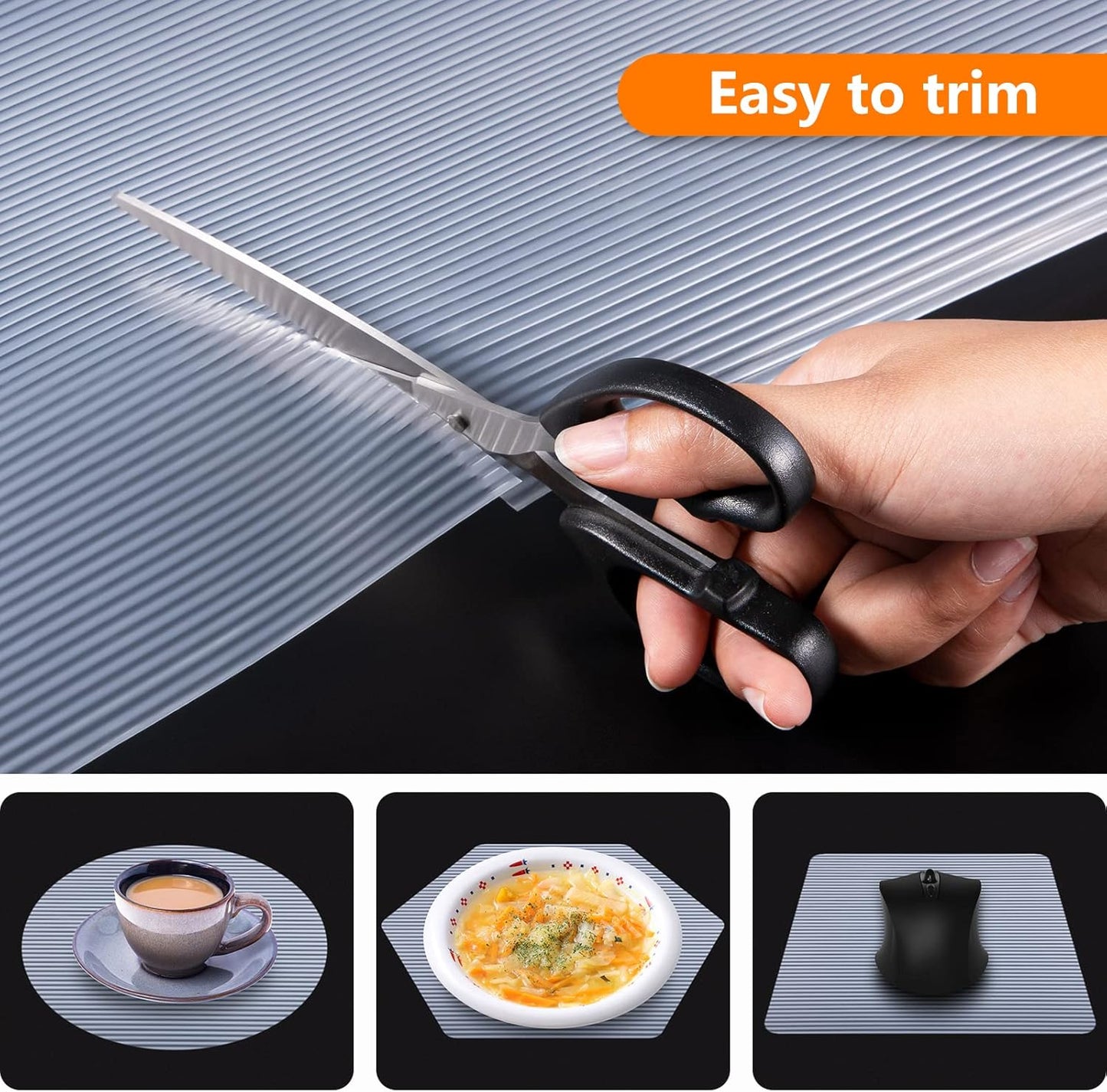 Shelf Liners for Kitchen Cabinets Non Adhesive Drawer Liner EVA Material Cupboard Mat Waterproof Refrigerator Mats Washable Fridge Liner for Cupboard and Desks Clear Shelf Liner 17.3 x 393.7 Inches