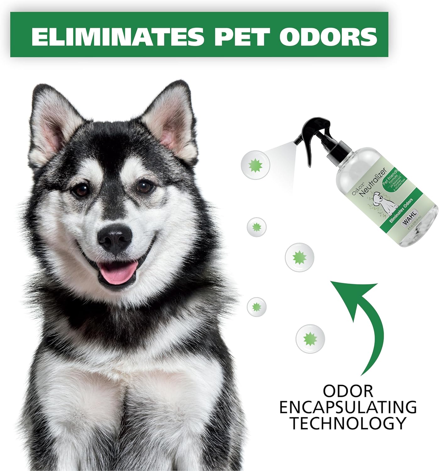 Wahl USA Scent Free Pet Odor Neutralizer Spray for Dog's Skin and Coat - Perfect for Between Baths – 8 oz – Model 820012