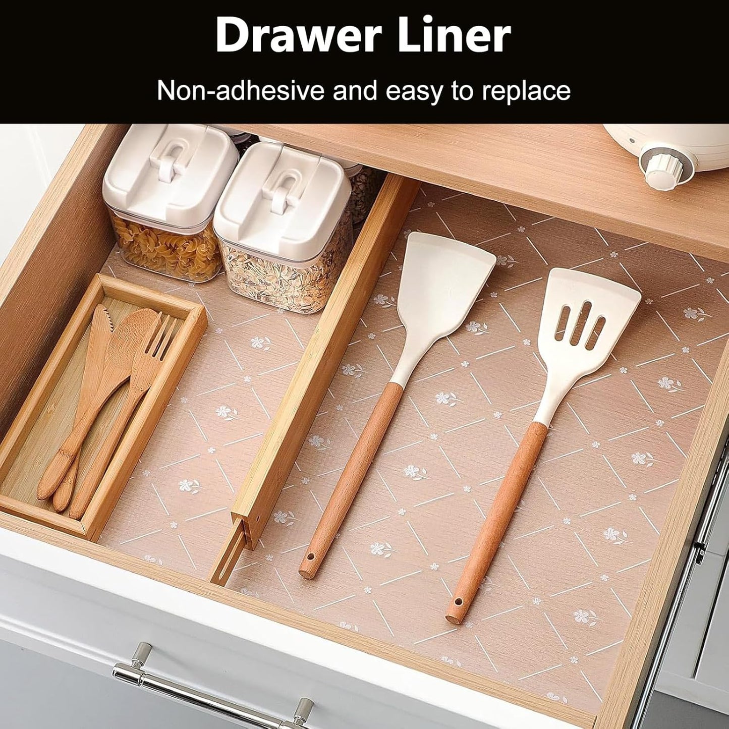 INNOLITES Shelf Liners for Kitchen Cabinets, Non Adhesive Drawer Cabinet Liner, Waterproof Oil-Proof Non-Slip Shelf Liner for Kitchen Pantry Refrigerator 11.8" x 118"