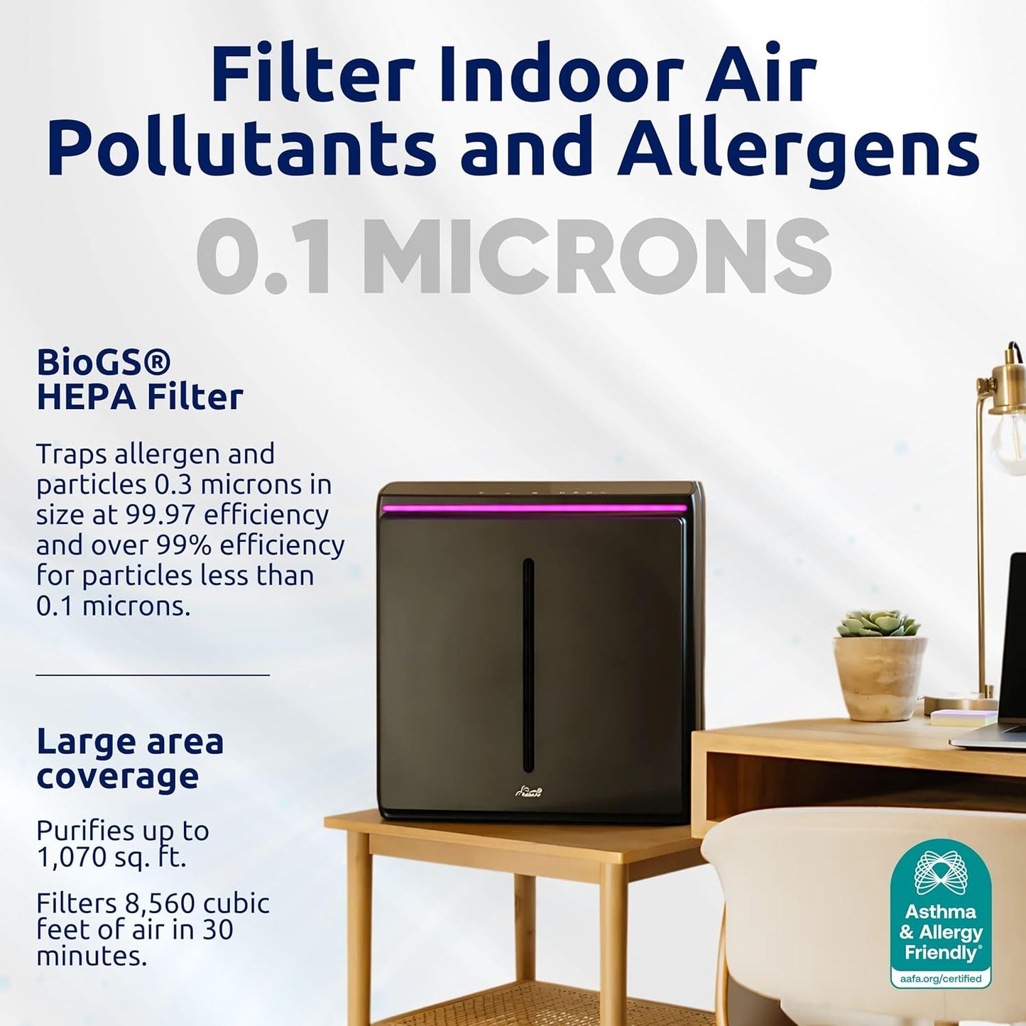 Rabbit Air, A3 SPA-1000N Air Purifiers for Home, Ultra Quiet HEPA Air Purifier - Wall Mountable Air Purifiers for Home Large Room, Allergies, Dust, Mold, Smoke & VOCs - (Black, Toxin Absorber Filter)