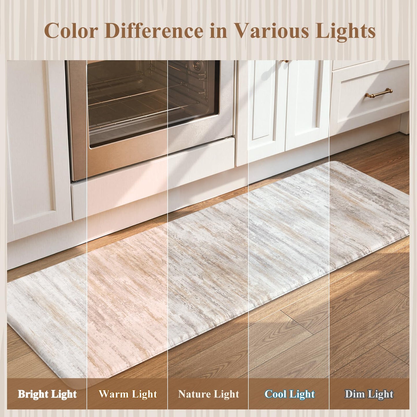 KIMODE Anti Fatigue Kitchen Mats for Floor 2 Piece, Abstract Kitchen Rugs