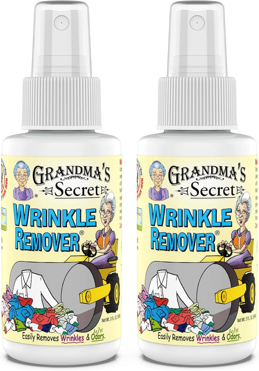 Grandma's Secret Wrinkle Remover - Wrinkle Release Spray, Odor Eliminator, and Fabric Refresher Spray - Chlorine and Bleach Free - 3 oz, 2 Pack