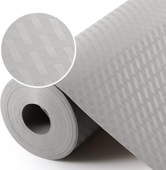 Light Gray Shelf Liners for Kitchen Cabinets Refrigerator Liners Waterproof & Oil-Proof Kitchen Cupboard Liner Drawer Mats EVA Material Non Adhesive Fridge Liner for Shelves 23.6 x 157.4 Inches