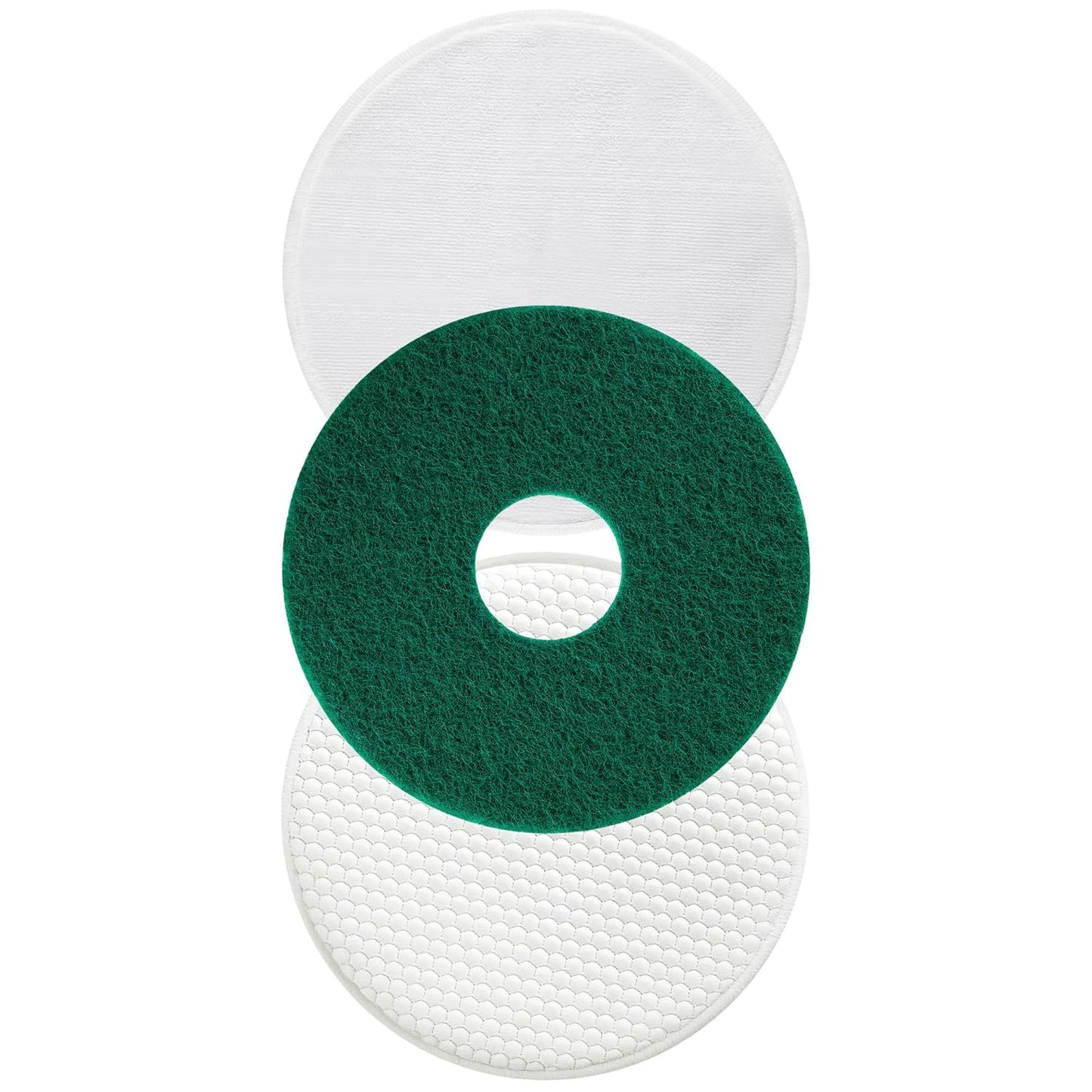 3 Pack 12" Floor Machine Pads Compatible with Oreck Commercial 550MC 437.056 Orbiter Scrubber Machine, Microfiber Carpet Bonnet, Floor Buffer Pad for Deep Cleaning (Stripper & Bonnet & Buffer)