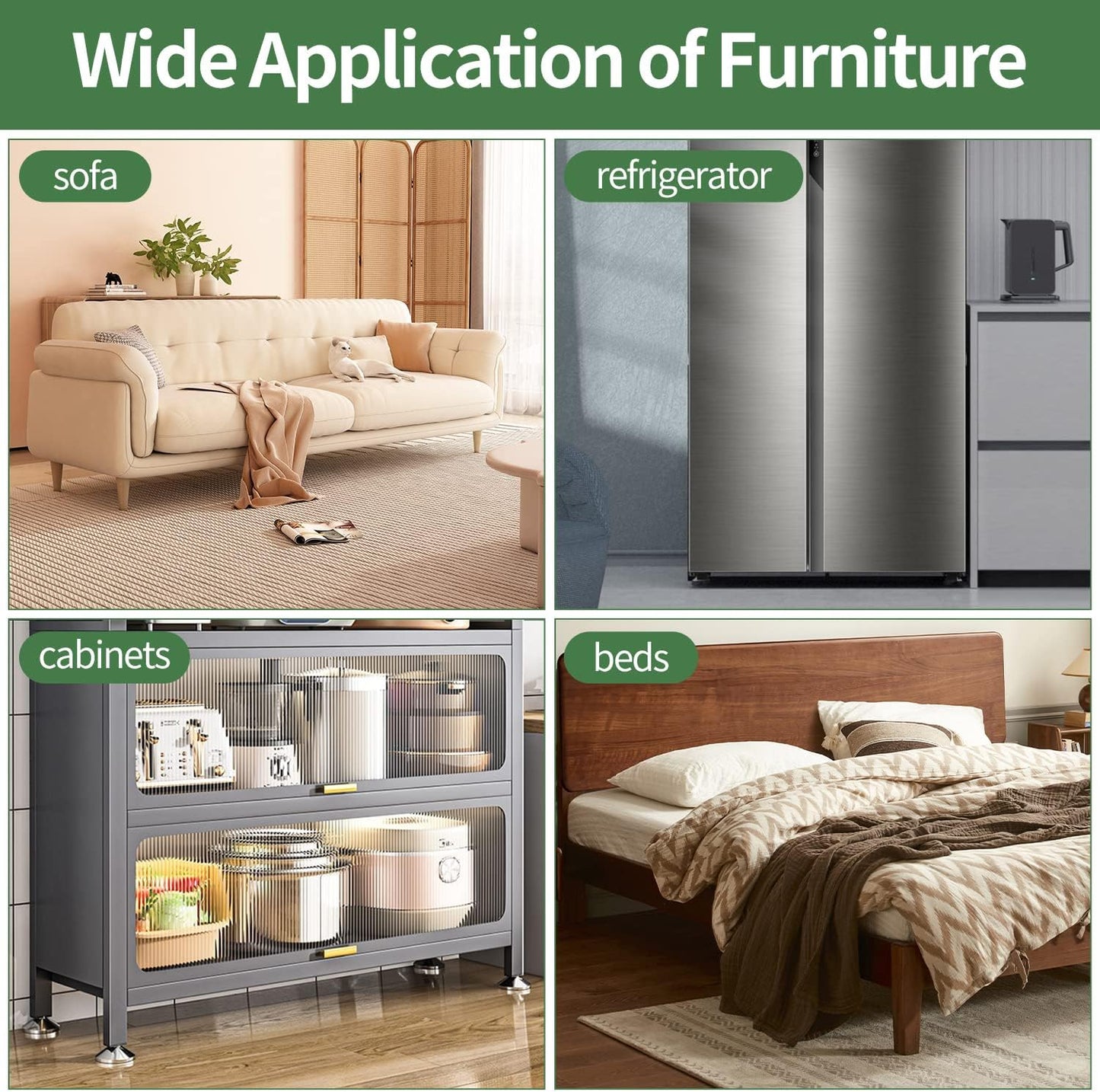 Ezprotekt 2.5" Felt Furniture Movers Sliders for Hardwood Floors, 24 Pcs Reusable Square Felt Furniture Moving Pads for Sofa Table Bed Desk Couch Cabinet, Furniture Glides Easily and Quickly (Black)