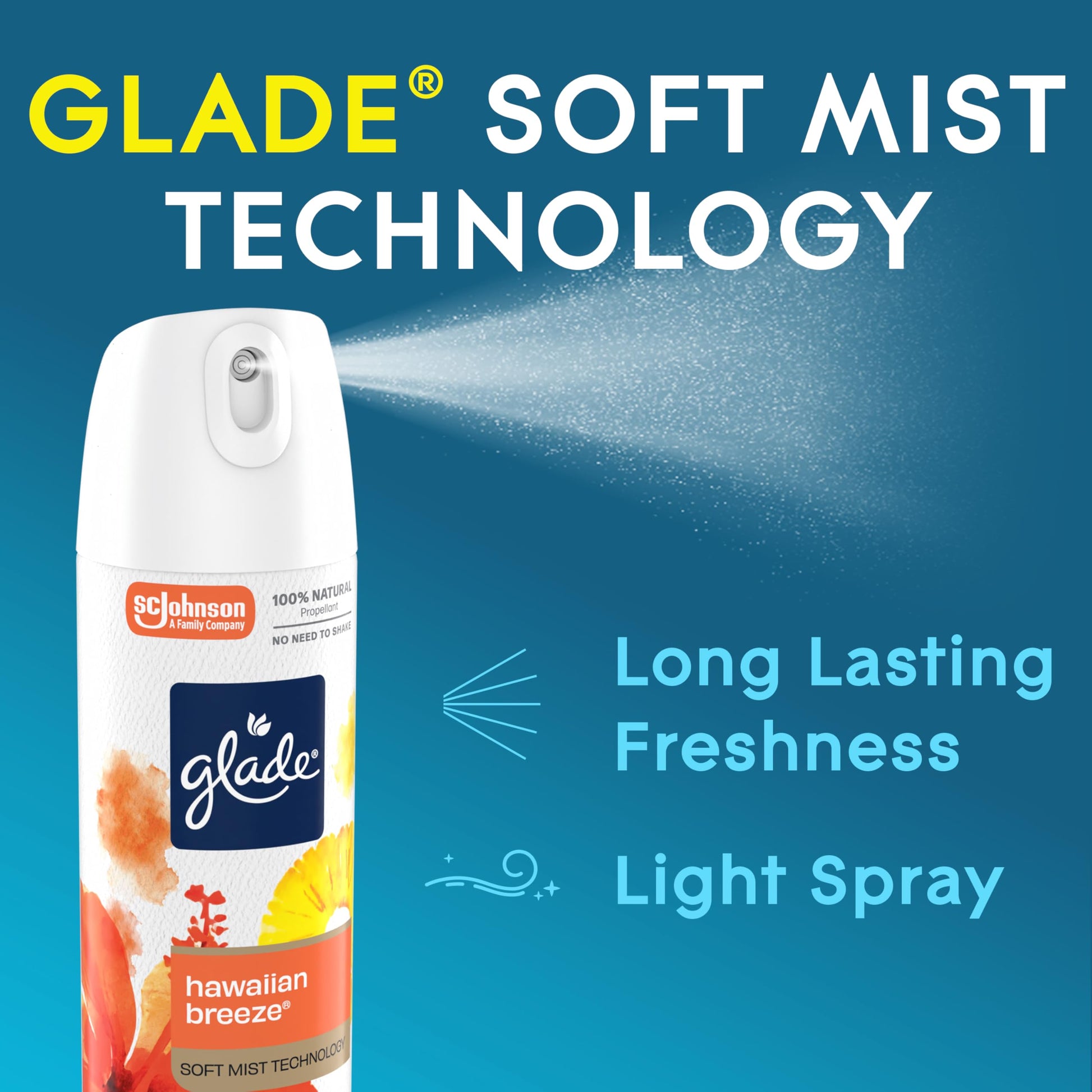 Glade Air Freshener Room Spray, Hawaiian Breeze Scent, Odor Fighting to Deliver Long Lasting