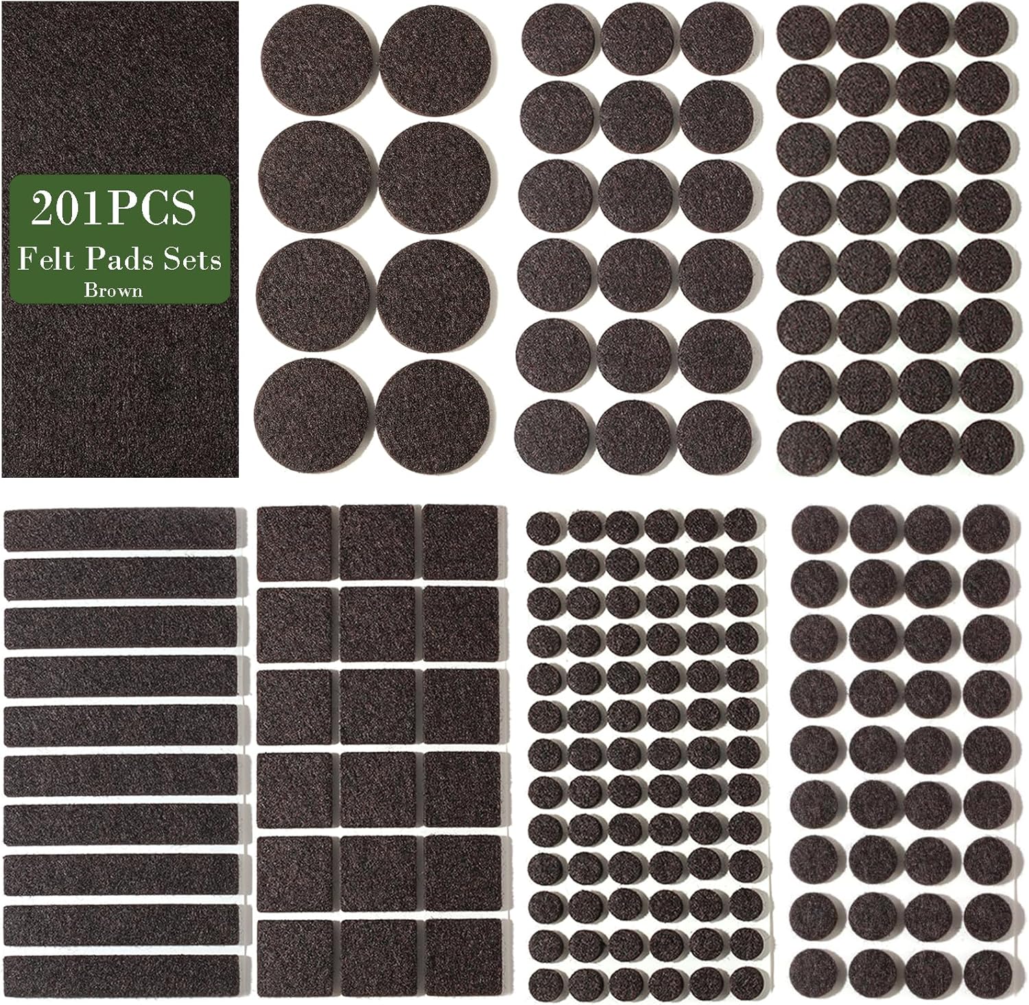 Fursafe&Q Felt Furniture Pads for Hardwood Floors -Self Adhesive Felt Chair Leg Pads，Furniture Feet