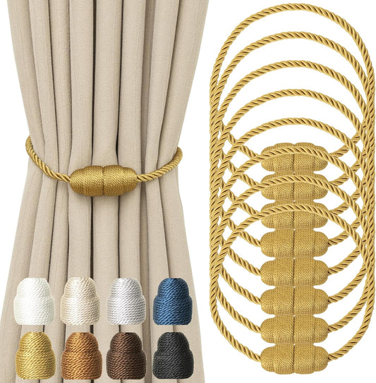 Magnetic Curtain Tiebacks Rope Curtain Tie Backs for Curtains 8 Pack Curtain Holders for Drapes