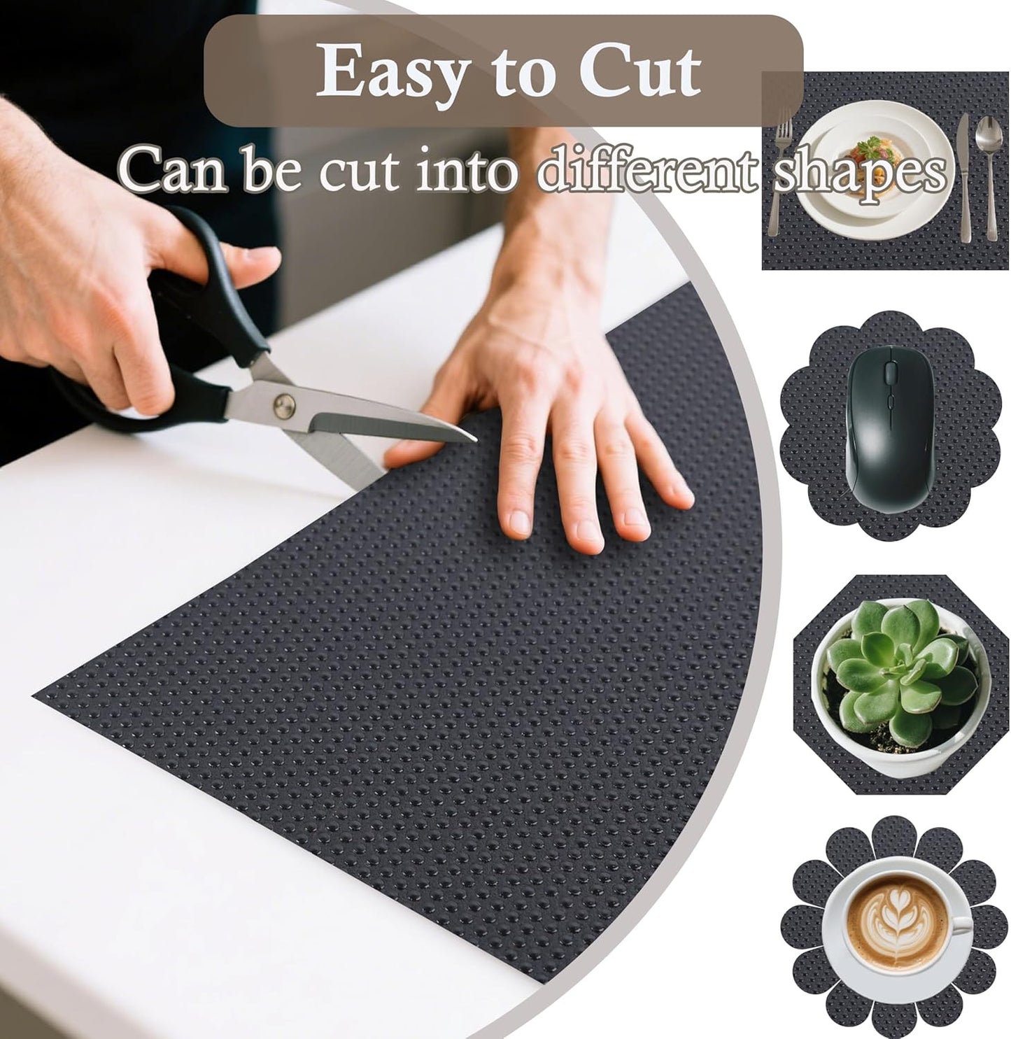 Shelf Liner for Kitchen Cabinet 18 Inch Wide X 20 Ft Non-Slip Drawer Mat Waterproof & Oil-Proof Cabinet Mat for Cupboard Pantry Bedroom Bathroom Garage Non Adhesive Refrigerator Shelf Liner (Black)