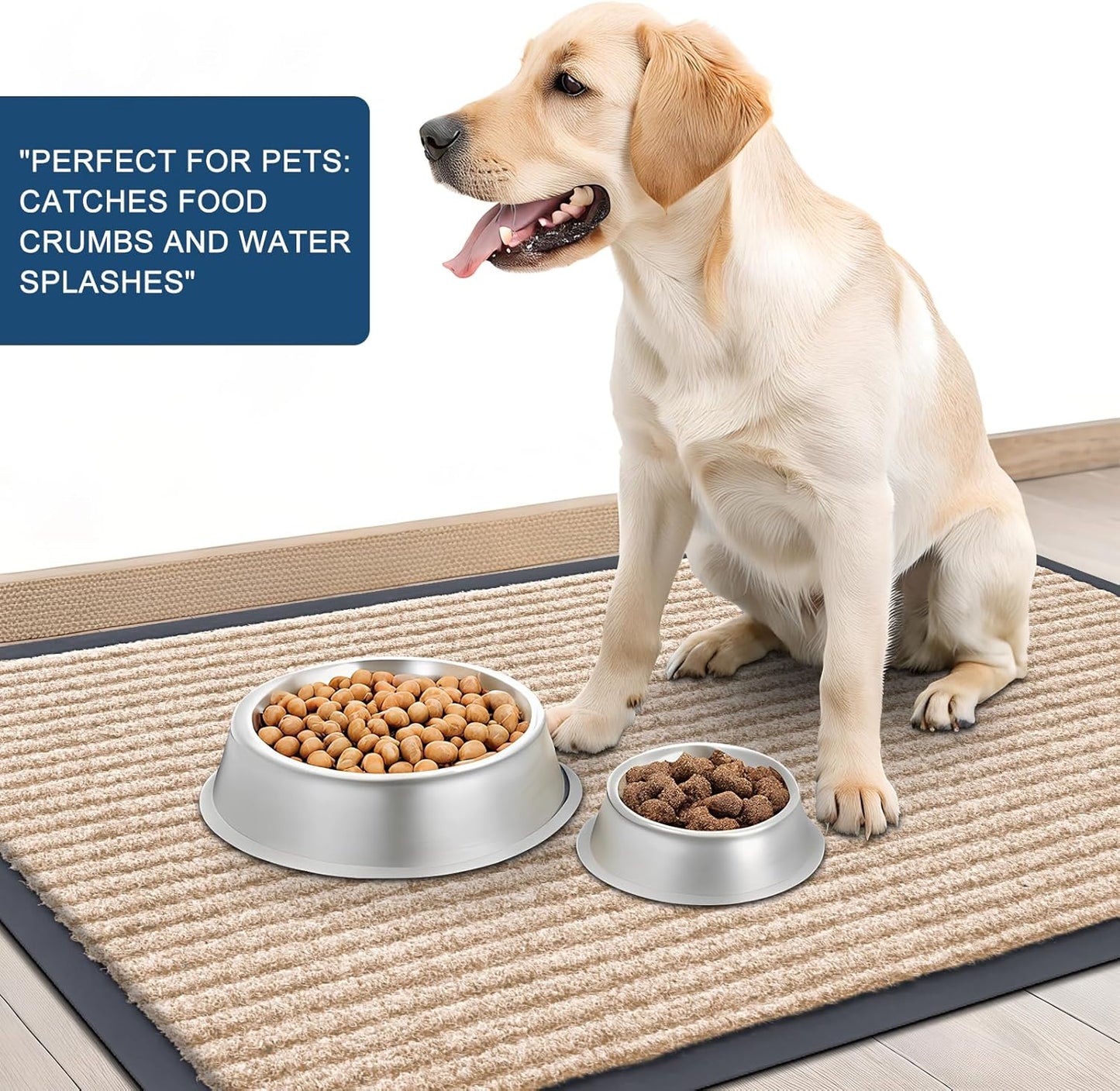 OLANLY Front Door Mat Indoor Outdoor Entrance, Waterproof Heavy Duty Doormat, Fade Resistant, Low Profile, Easy Clean Patio Porch Welcome Floor Mats for Entry, 33x21, Beige