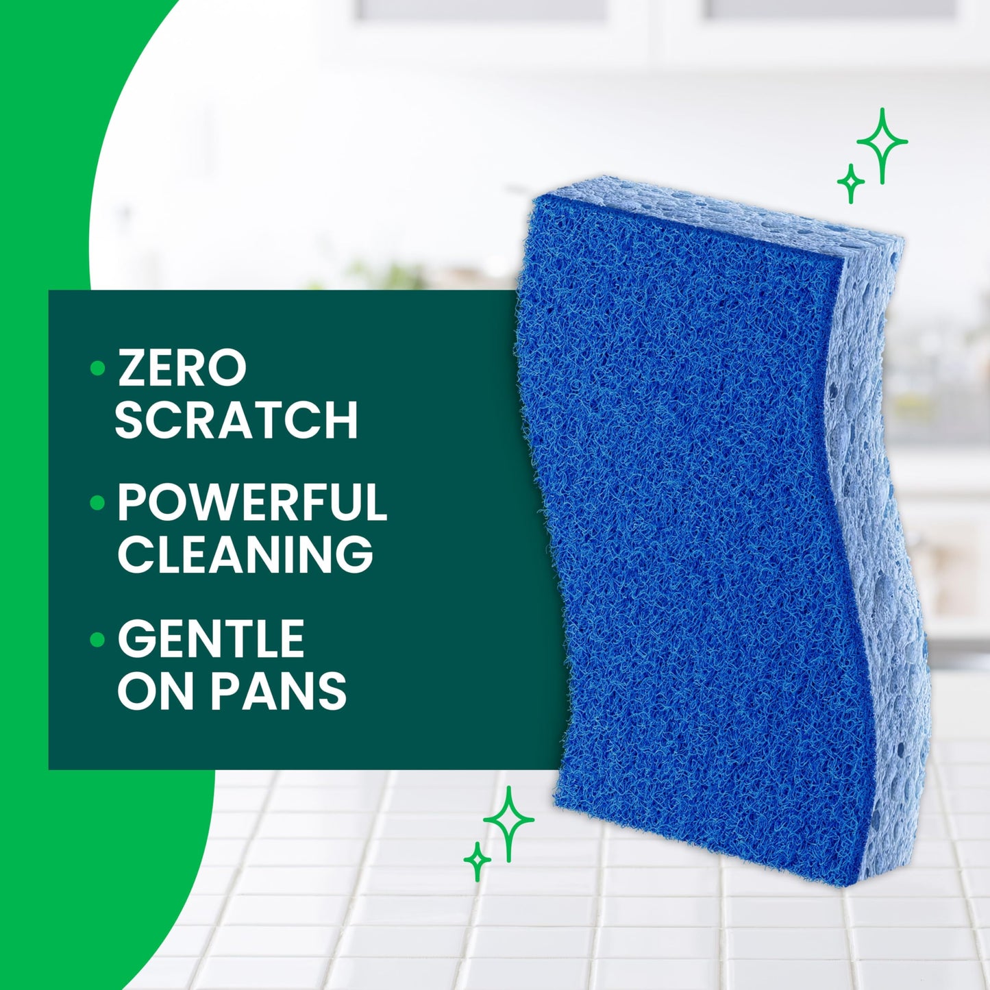 Scotch-Brite Zero Scratch Scrub Sponge, 9 Kitchen Sponges for Cleaning Around the Home, Bathroom &