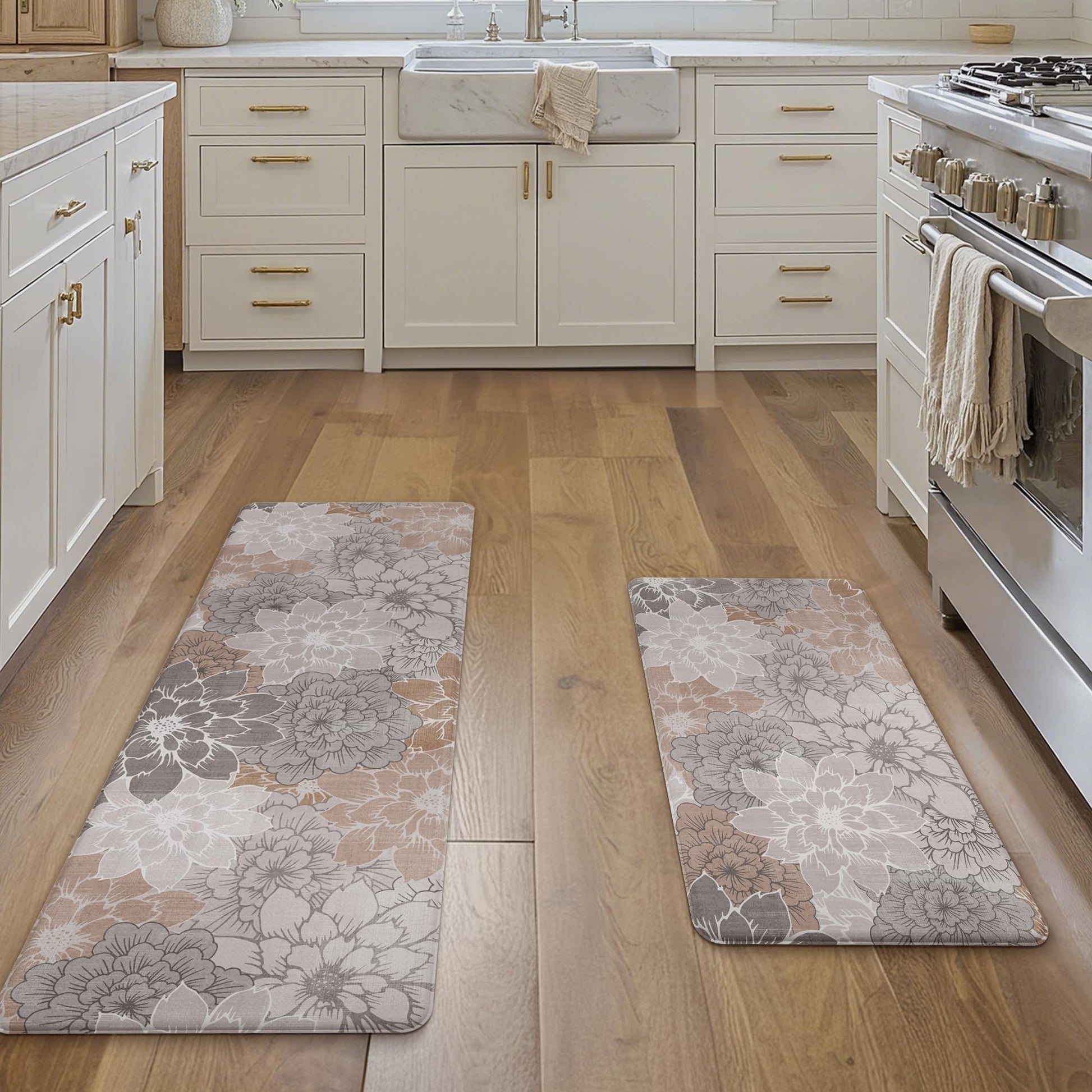 GENIMO Anti Fatigue Kitchen Mats for Floor 2PCS, Cushioned Standing Mats