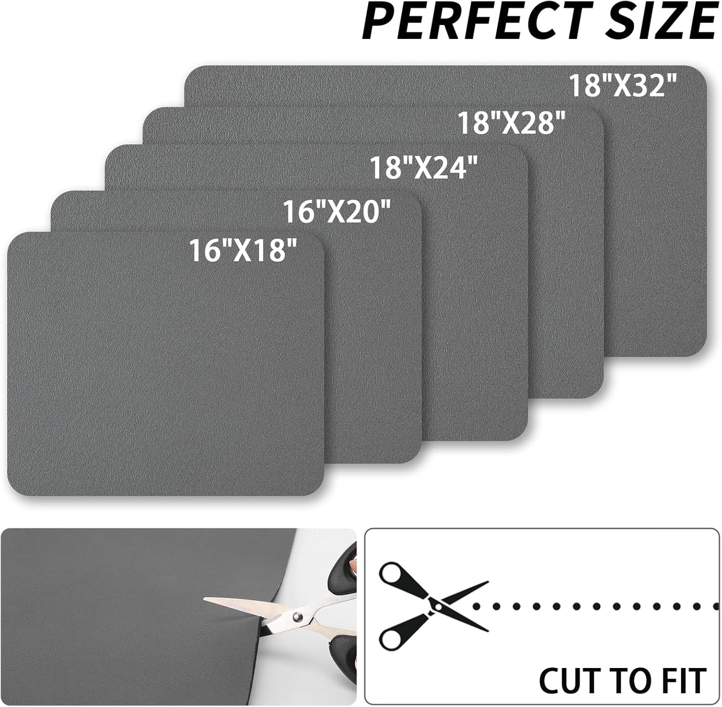 Dish Drying Mat for Kitchen Counter, Heat Resistant Drainer Mats with Non-slip Rubber Backed, Hide Stain Kitchen Super Absorbent Draining Mat, Easy to Clean Dish Rack Pad, Dark Grey 18"x24"