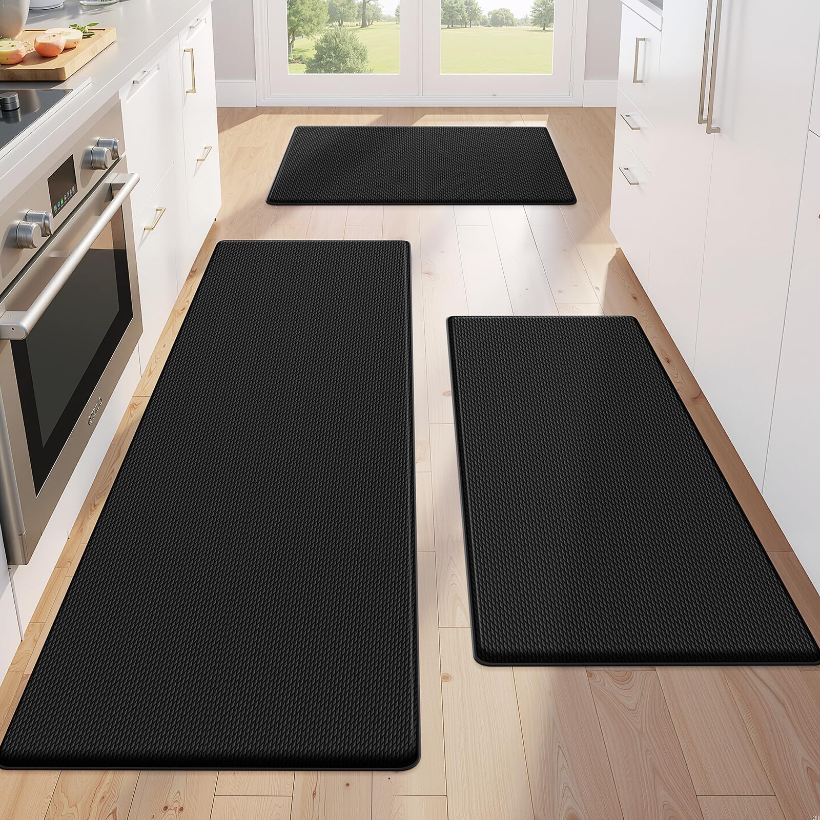 KitchenClouds Kitchen Mats for Floor,3PCS Cushioned Soft Kitchen Rugs