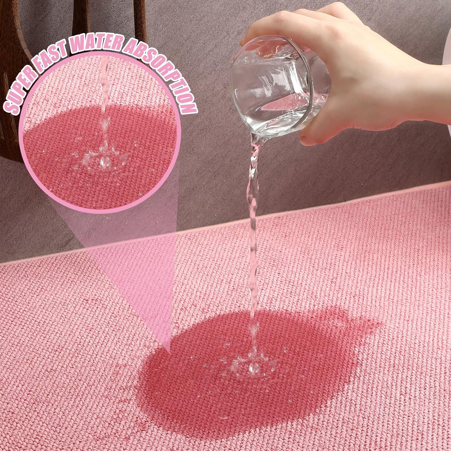 Hushee 2 Pack Extra Large Dish Drying Mat Microfiber Absorbent Dish Drying Pad Large Size Dishes Drainer Mats for Countertop, Sink, Refrigerator or Dryer (30 x 24 Inch,Pink)