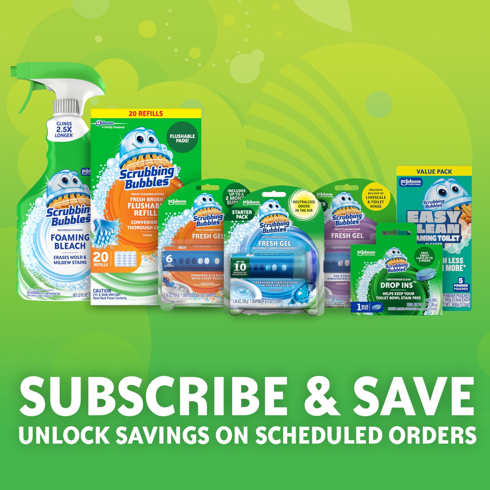 Scrubbing Bubbles Fresh Gel Toilet Bowl Cleaning Stamps, Helps Keep Toilet Clean and Helps Prevent