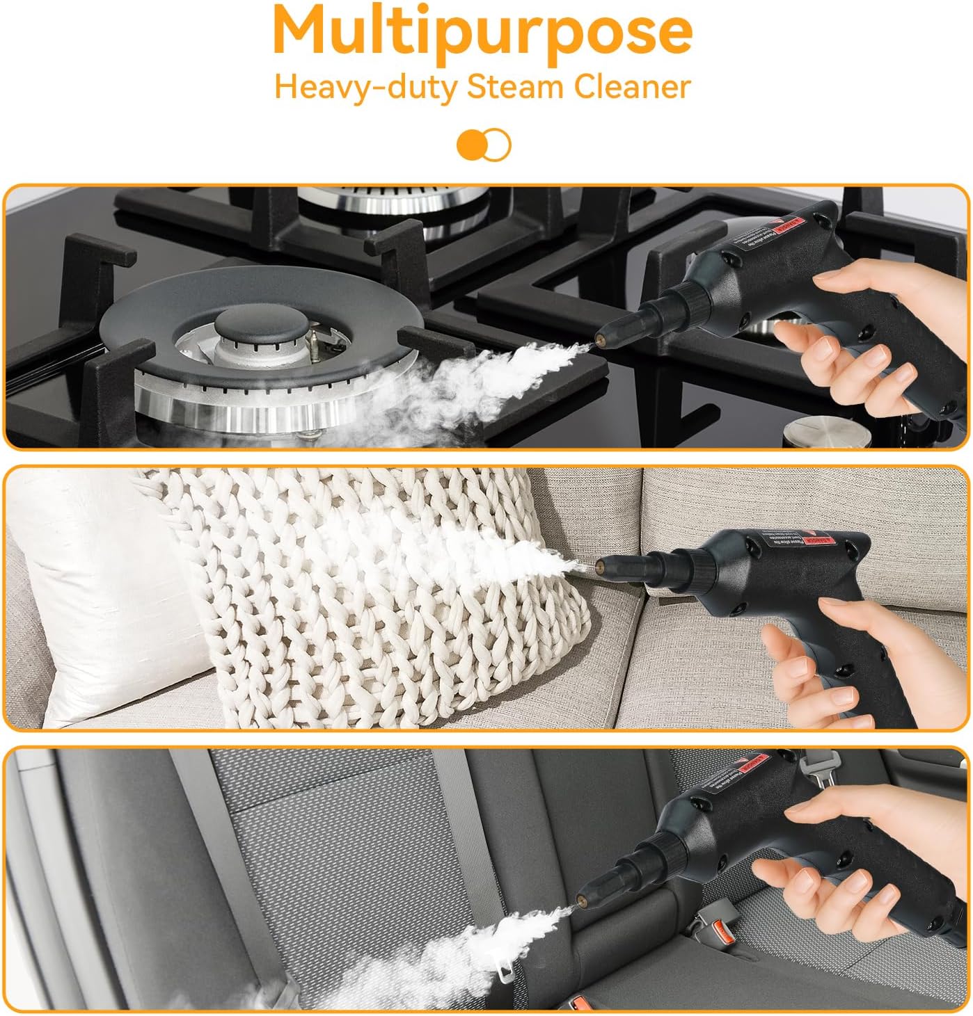 Steam Cleaner for Home, 1500W Handheld Steam Cleaner, 1500ML Water Tank, 6 Levels Adjustable Steam Speeds, Portable Cleaning Steamer for Home, Car Detailing, Bed Bugs, Furniture, Couch