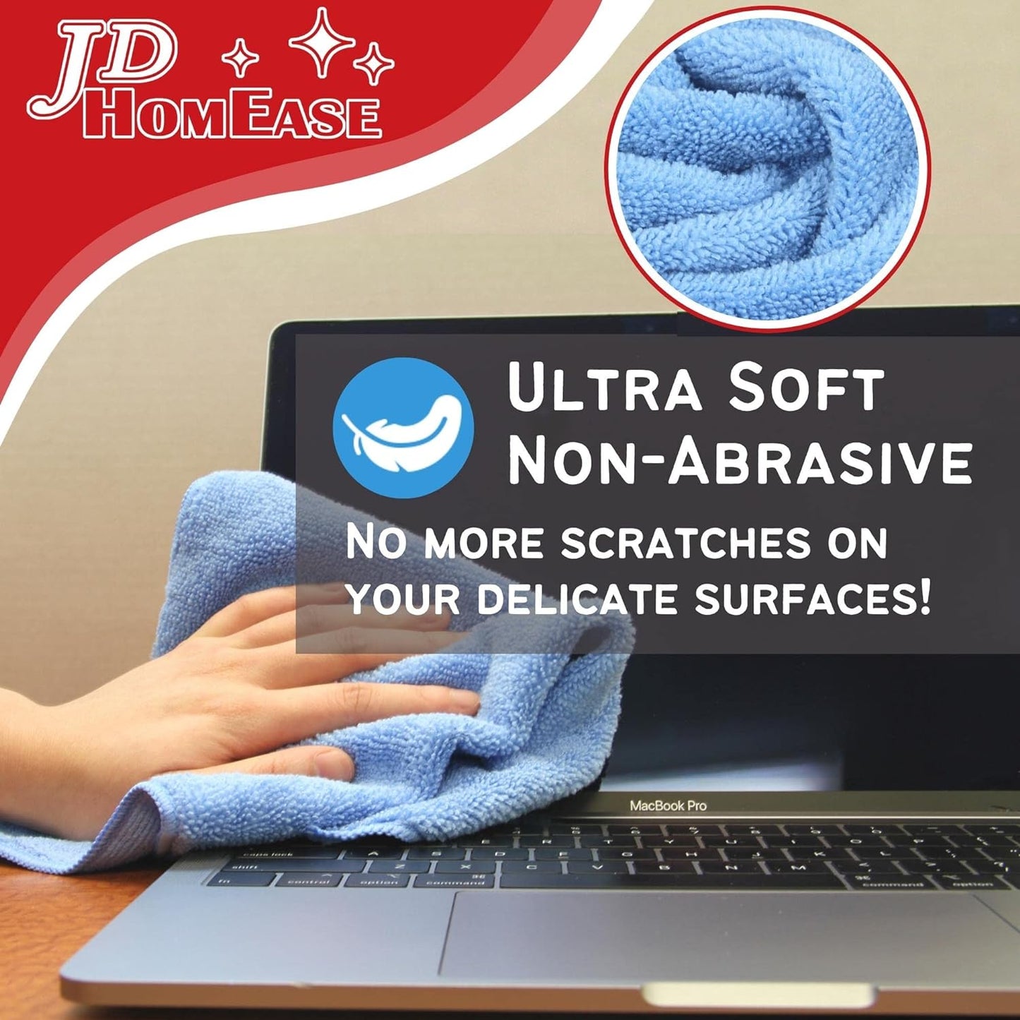 Microfiber Cleaning Cloths,48 Pack, 16"x16", All-Purpose, Softer, Highly Absorbent, Lint-Free, Reusable, Washable Pro Towels, Black, for House, Kitchen, Bathroom, Car, Office