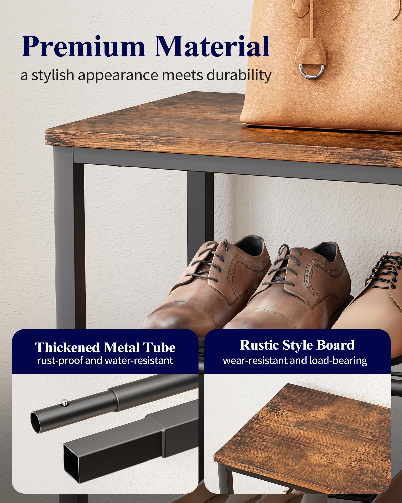 Kitsure Shoe Rack for Closet, Shoe Storage, 29.5" Wide - 4 Tier, Brown