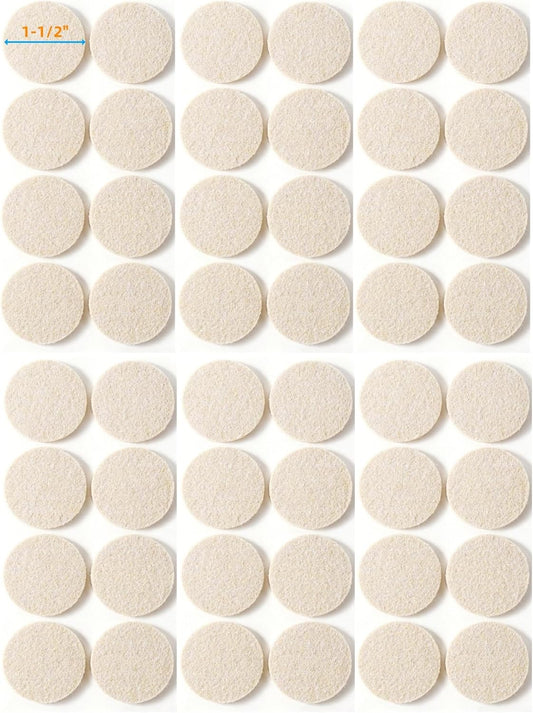 Furnigear Felt Furniture Pads for Hardwood Floors - Self Adhesive Chair Felt Pads, Floor Protector for Furniture Feet, Furniture Sliders Moving Furniture Smoothly - Anti Scratch 48 Pcs 1-1/2" Round