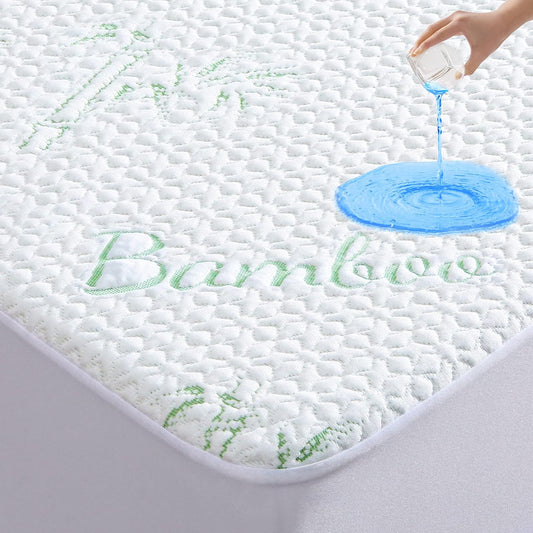 GOONIK Twin Size Mattress Protector, Breathable Bamboo Viscose Waterproof Twin Mattress Pad Cover