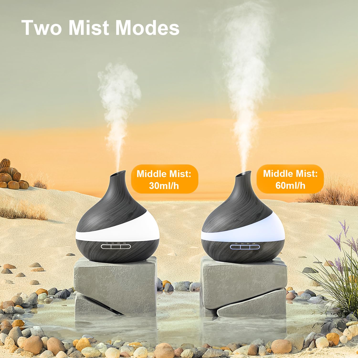 HJTHJT 500ML Essential Oil Diffuser for Home: 14 Color LED Humidifier