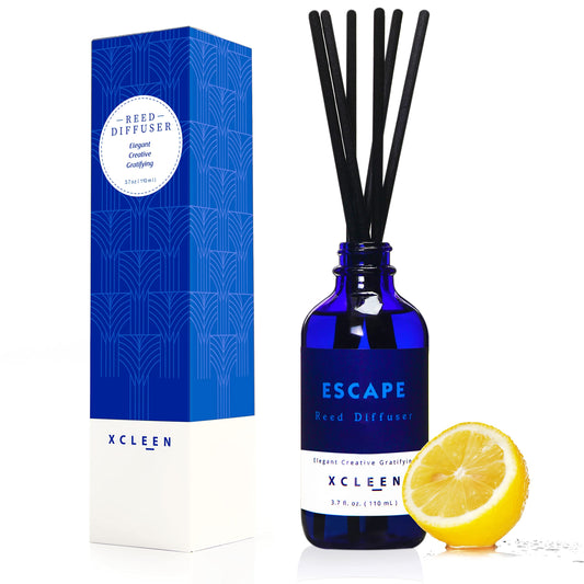 Xcleen Reed Diffusers Set, 3.7 Oz Scent Diffuser, 6 Reed Diffuser Sticks, 110ml