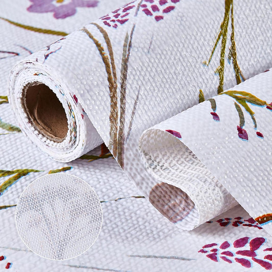 Drawer and Shelf Liner for Kitchen Cabinets 12INx20FT, Non Adhesive, Non Slip Floral Cabinet Shelf Drawer Liner Shelf Paper for Kitchen, Waterproof Cupboard Liners (Colorful Floral)