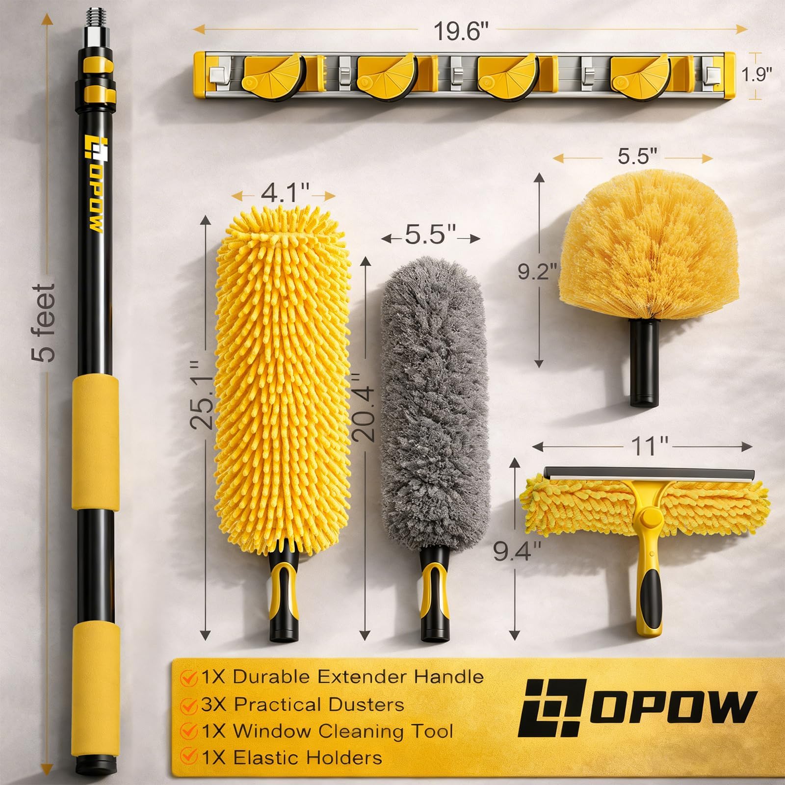 20 Foot High Ceiling Duster Kits with 5-12ft Heavy Duty Extension Pole