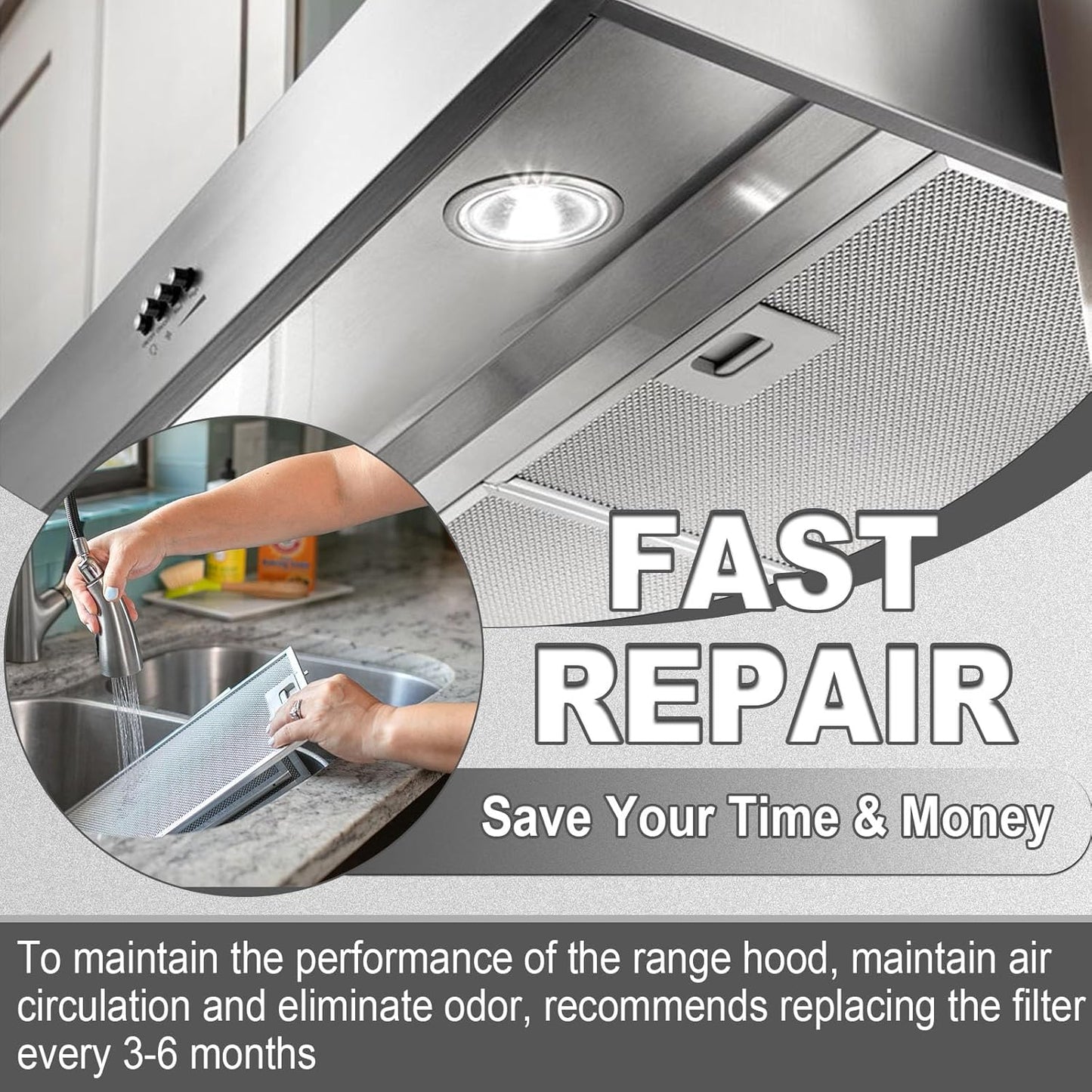 ?‘¼?’‘?’…?’‚?’•?’†?’… W10169961A Aluminum Range Hood Filters Replacement 3 Pack 10.5 x 12 Inch by Wadoy, 3-Layer Aluminum Mesh Range Hood Filter Metal Slip Joints Compatible with Whirl-pooll