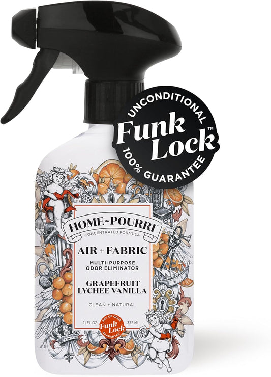 Home-Pourri Air + Fabric Multi-Purpose Odor Freshener Spray, Grapefruit Lychee Vanilla, 11 Fl Oz