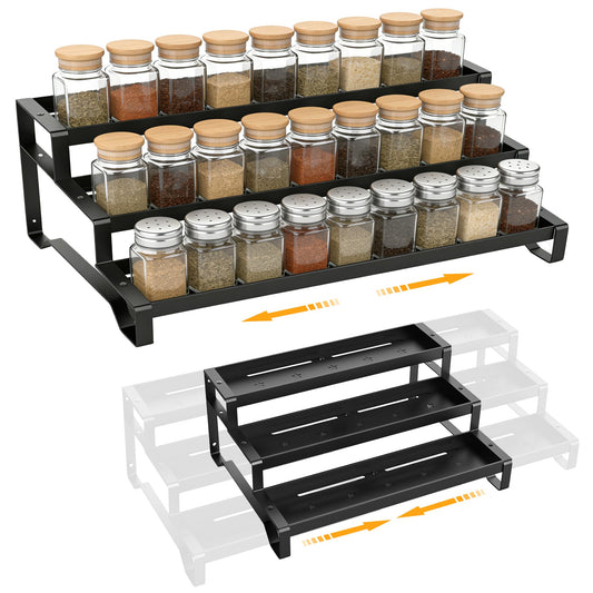 PEEKUP Spice Rack Organizer for Cabinet, 13-21.5" Expandable Spicy Shelf
