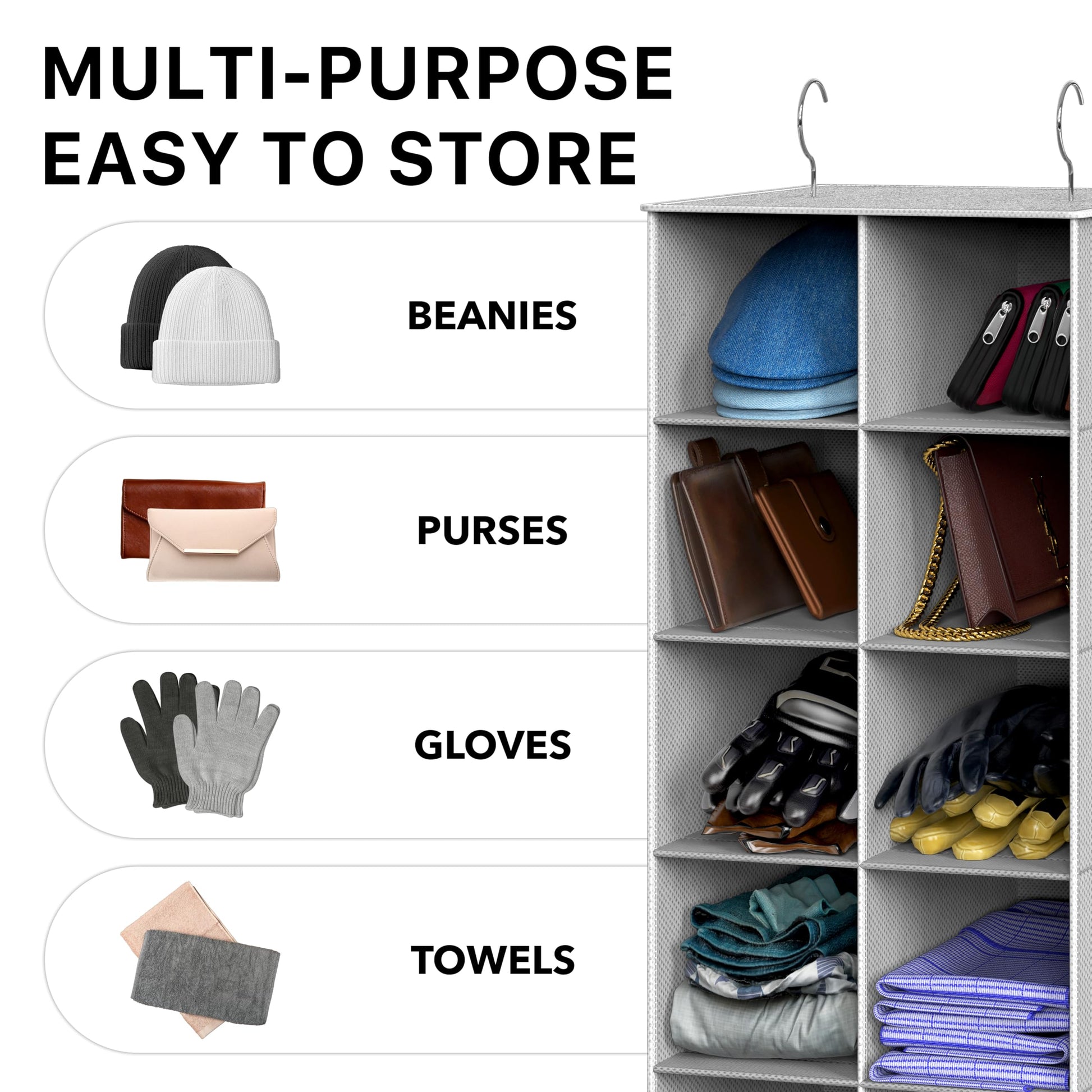 Simple Houseware 20 Section Shelves Hanging Shoes Organizer, Gray