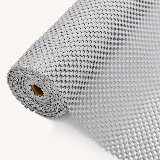 Shelf Liners for Kitchen Cabinets Non Adhesive Shelf Liner Paper Non-Slip Thickened Drawer Liner Easy to Clean for Tool Box Refrigerator Grey 17.3 x 236.2 in
