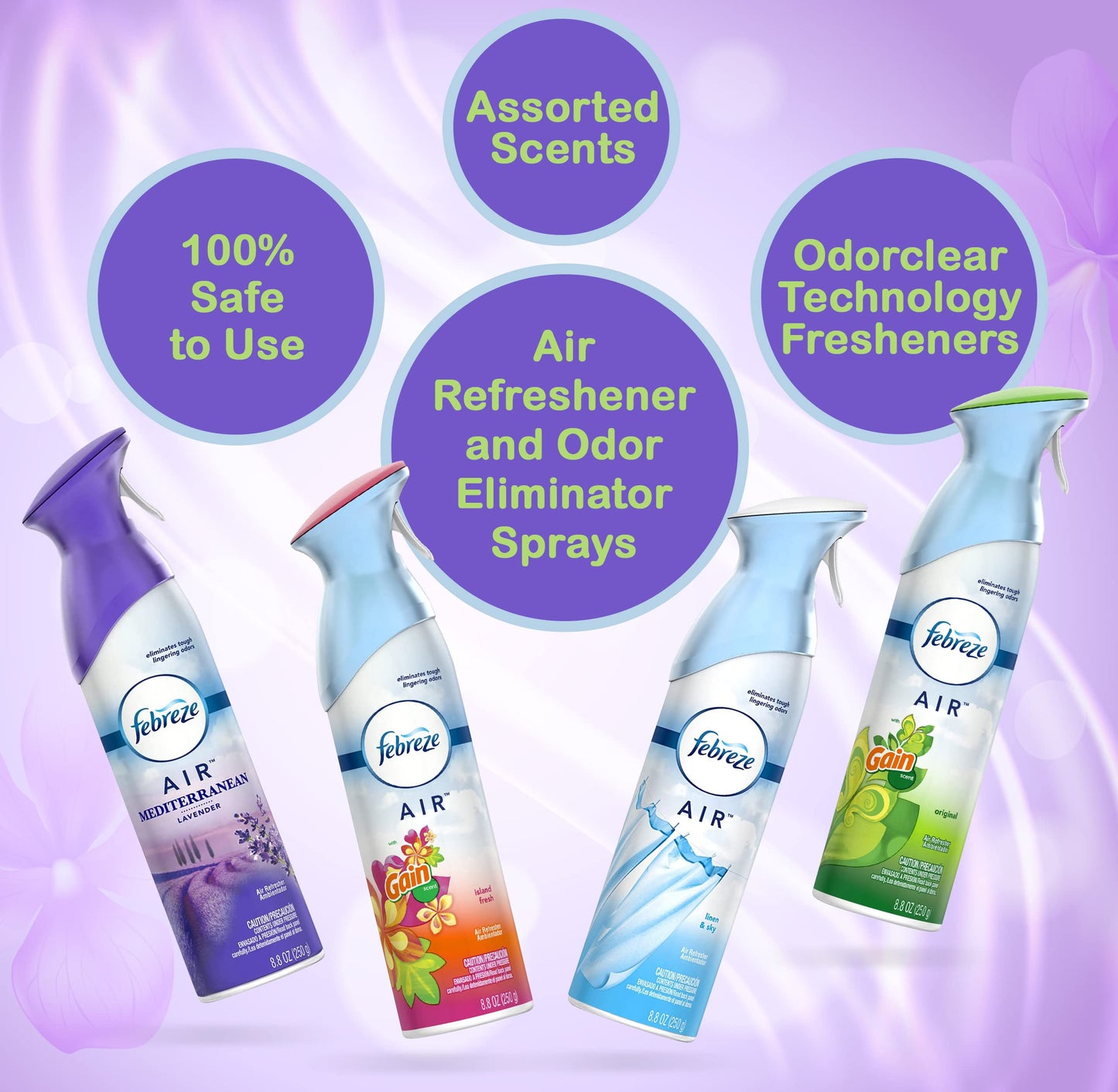 Febreze Air Freshener Odor Eliminator Spray, Assorted Scent Febreze & Bathroom Deodorizer