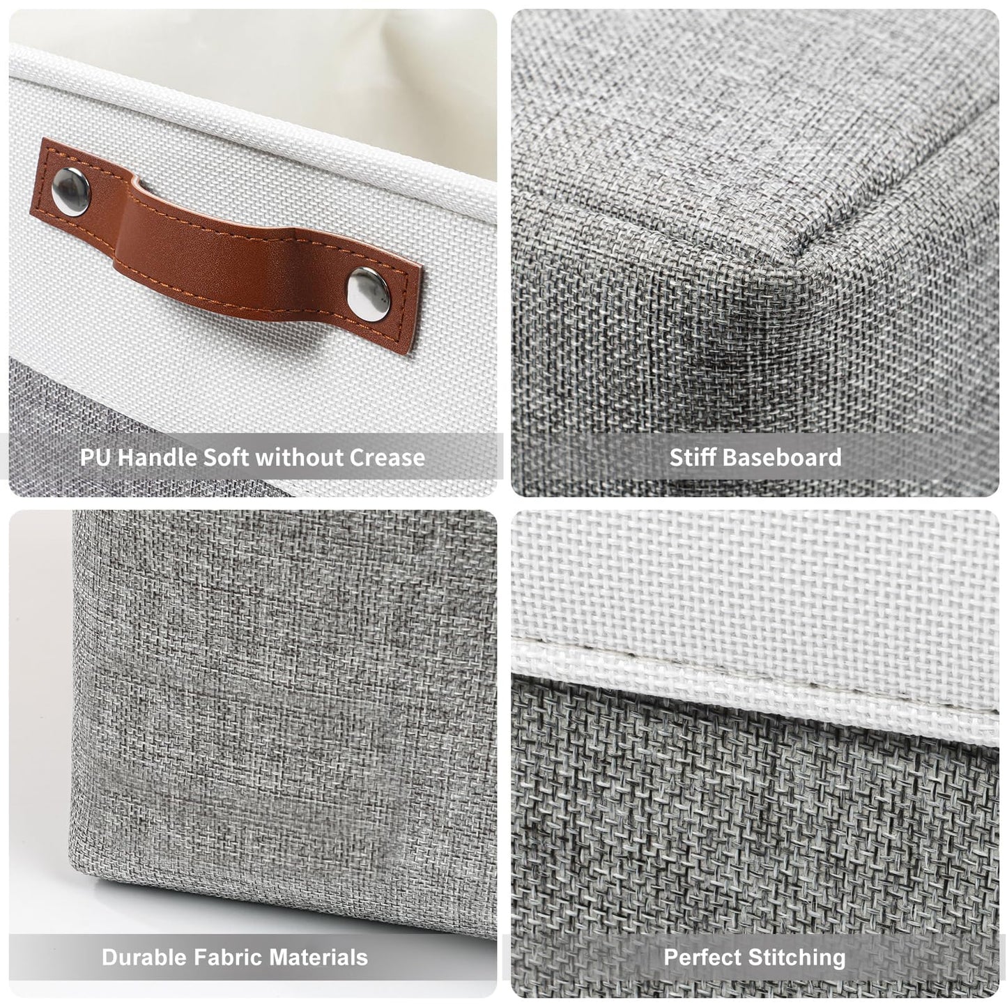 Bagnizer Storage Bins Large Fabric Storage Baskets for Shelves 3 Pack, Decorative Linen Closet