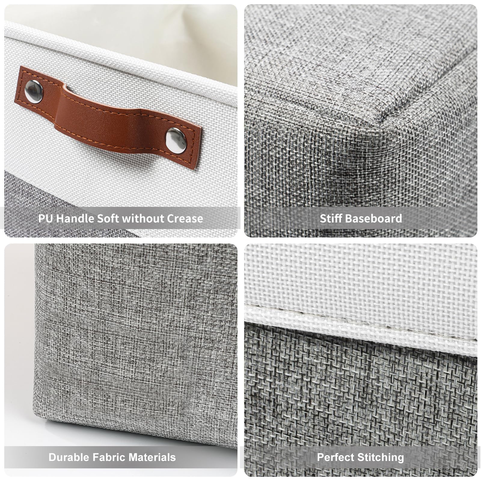 Bagnizer Storage Bins Large Fabric Storage Baskets for Shelves 3 Pack, Decorative Linen Closet
