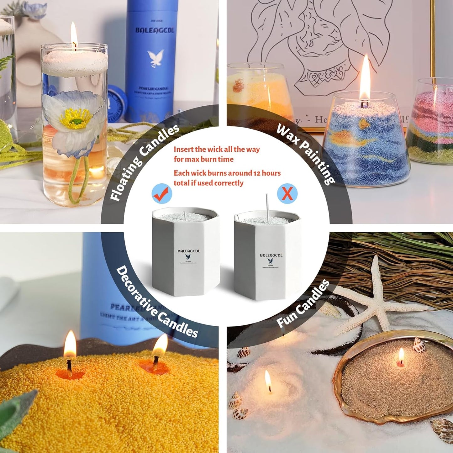 Osmanthus Scented Pumpkin Pearled Candle 18oz Luxury Sand Candle Granulated Wax - 30 Cotton Wicks - Wax for Candle Making Decorative Candles Smooth and Clean Burning Lasts up to 120 Hours