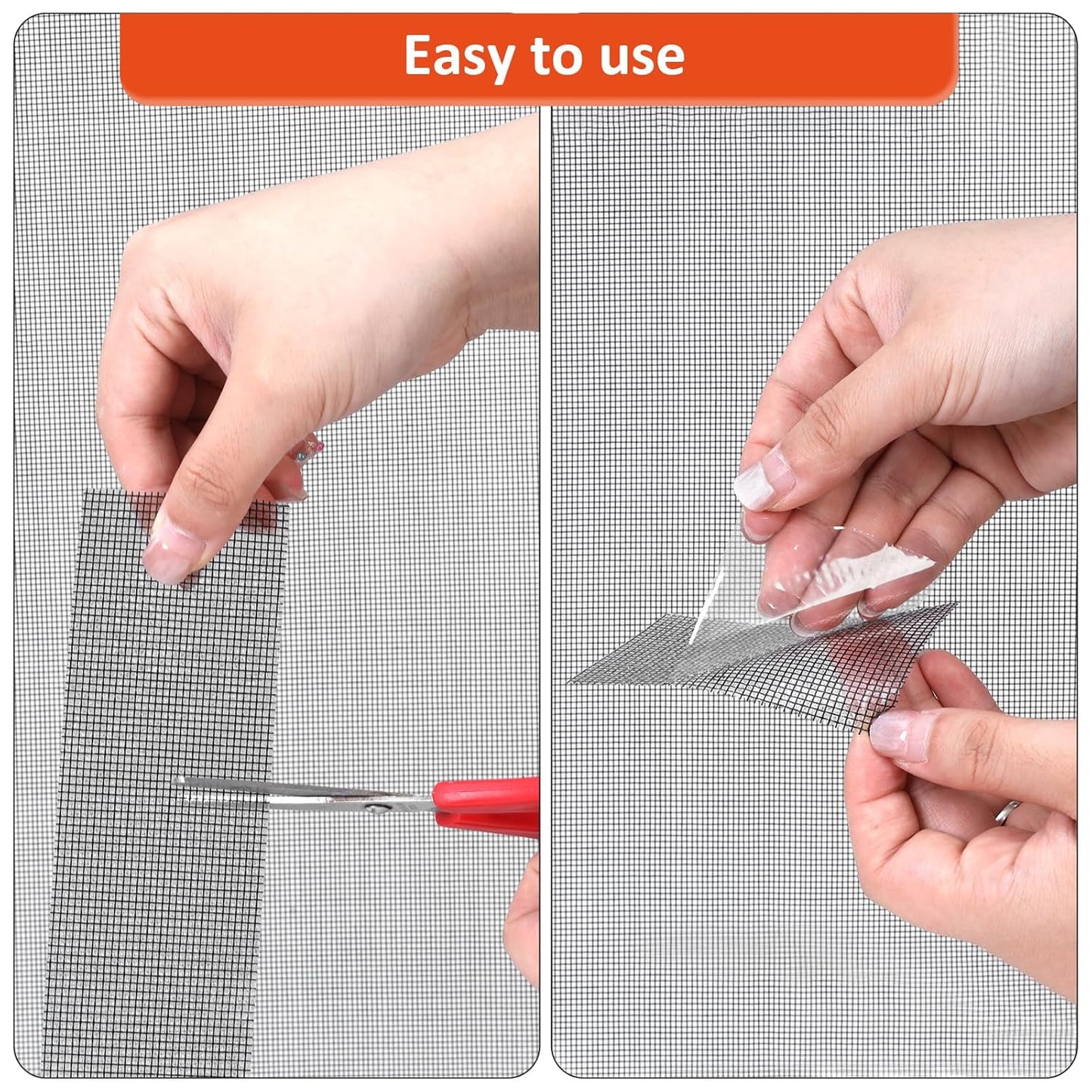 Black Screen Repair Tape, 2" X 180" (15FT) Window Screen Door Repair Kit, Strong Adhesive Fiberglass Patch Tape Mesh