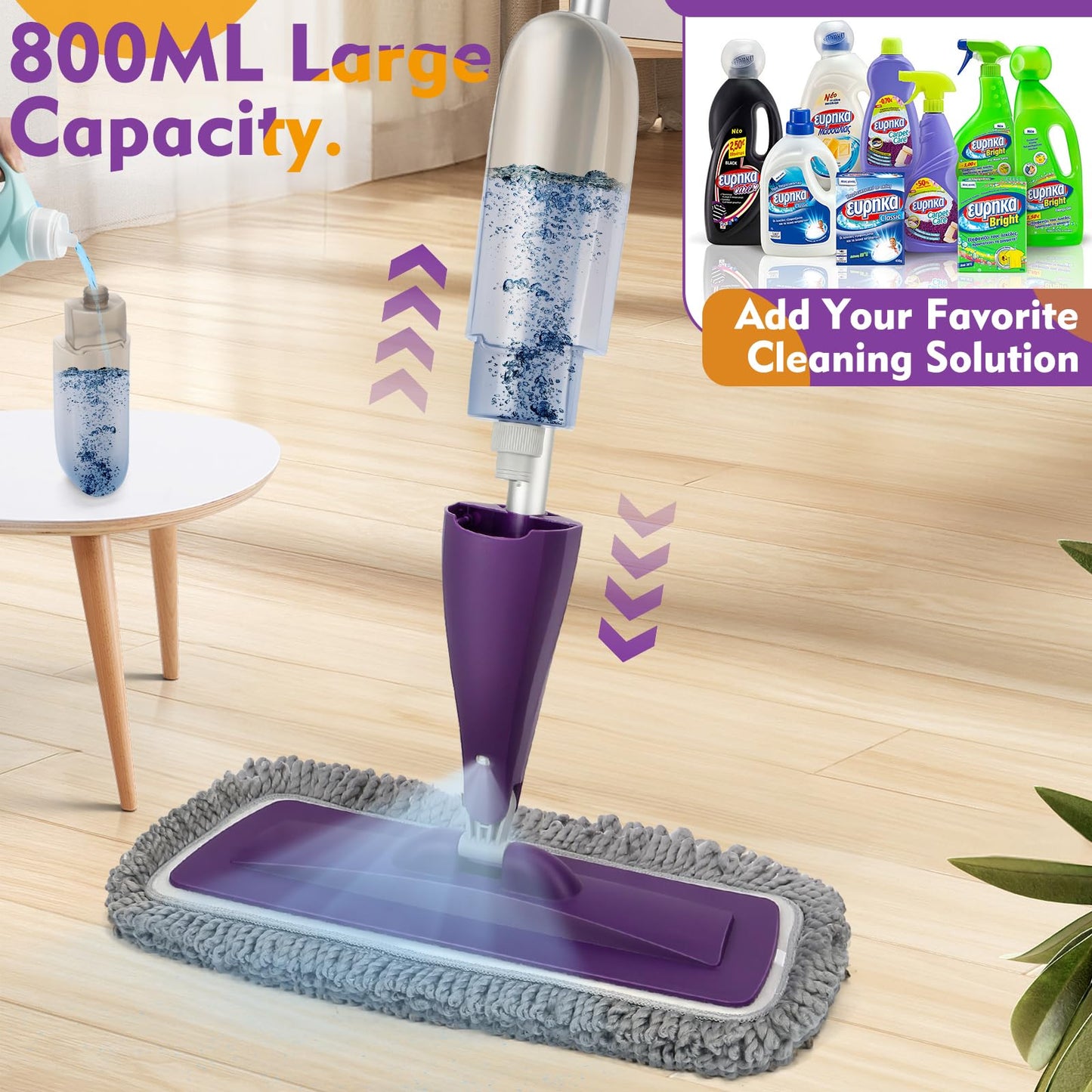 Microfiber Spray Mop for Floor Cleaning with Washable Pads,Dry Wet Use