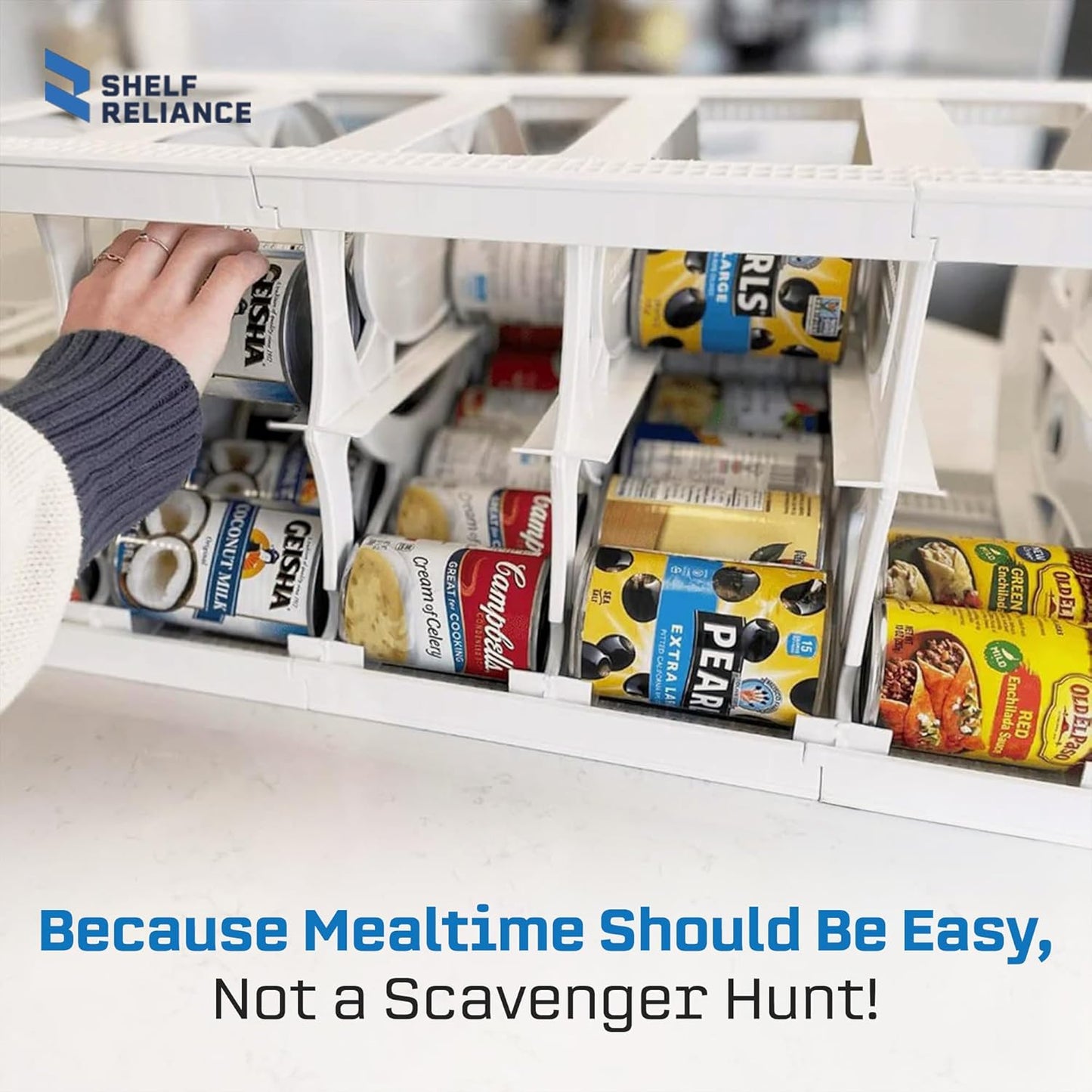 Shelf Reliance Cansolidator Pantry Plus - 1-Pack Can Organizer for Pantry, Stackable Soda Can Storage for Kitchen, Holds 60 Cans of Food or Soda