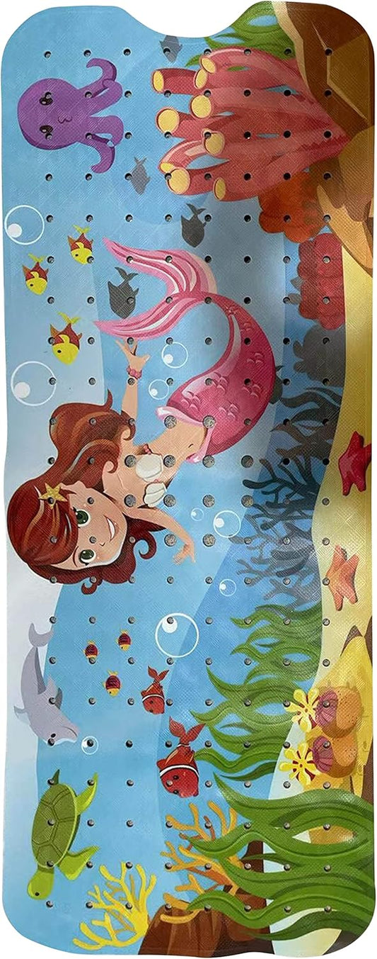 Mermaid Bath Mat - Bath Grips for Tub Kids - Anti Slip Bath Mat for Kids - Bath Mat for Baby - Bath